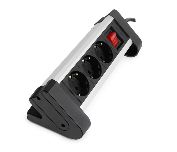 Spacetronik Listwa zasilająca SPS-T34BS - 3 gniazda 1.5m srebrno-czarny - 1153965 - zdjęcie 6